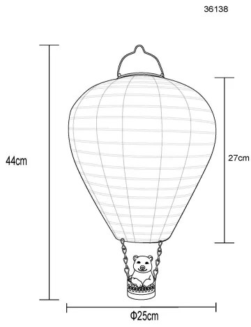 Globo 36138 - LED Decorazione solare a ciondolo 24xLED/0,06W/3V IP44 mongolfiera