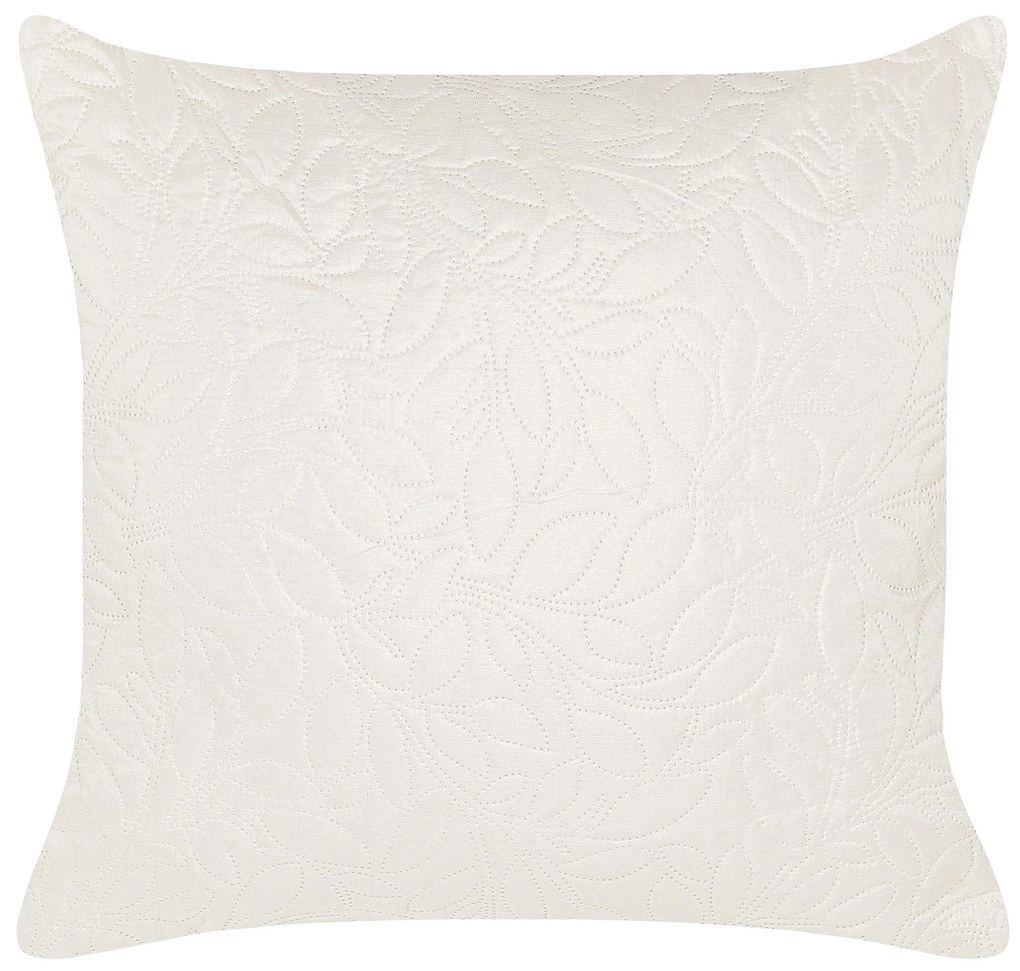 Copriletto trapuntato con cuscini crema 140 x 210 cm RUDKHAN Beliani
