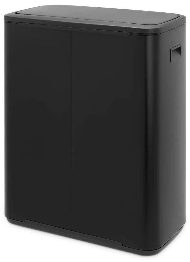 Bidone in acciaio nero opaco touch per raccolta differenziata 60 l Bo Touch Bin - Brabantia