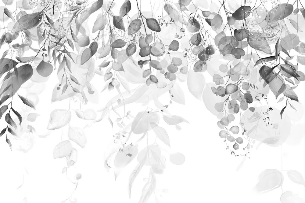 Carta da parati – Tocco di Natura in Bianco e Nero
