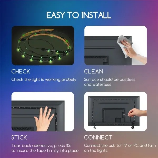 Aigostar - SET 4x Striscia LED RGB Dimmerabile 0,5m LED/2,5W/5V IP65 + tc