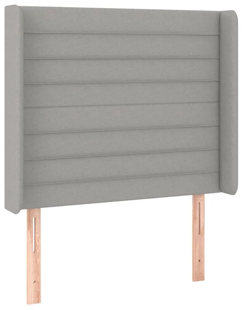 Testiera ad orecchio grigio chiaro 103x16x118/128 cm in tessuto