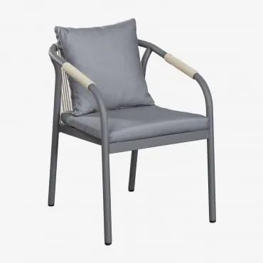 Confezione da 2 sedie da giardino con braccioli in alluminio e in - Sklum