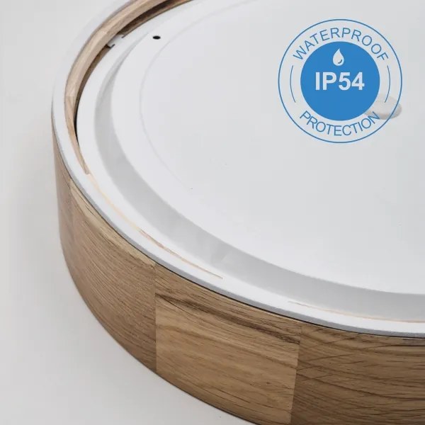 Plafoniera da bagno OAK 3xE27/15W/230V in rovere, Ø 37 cm, IP54