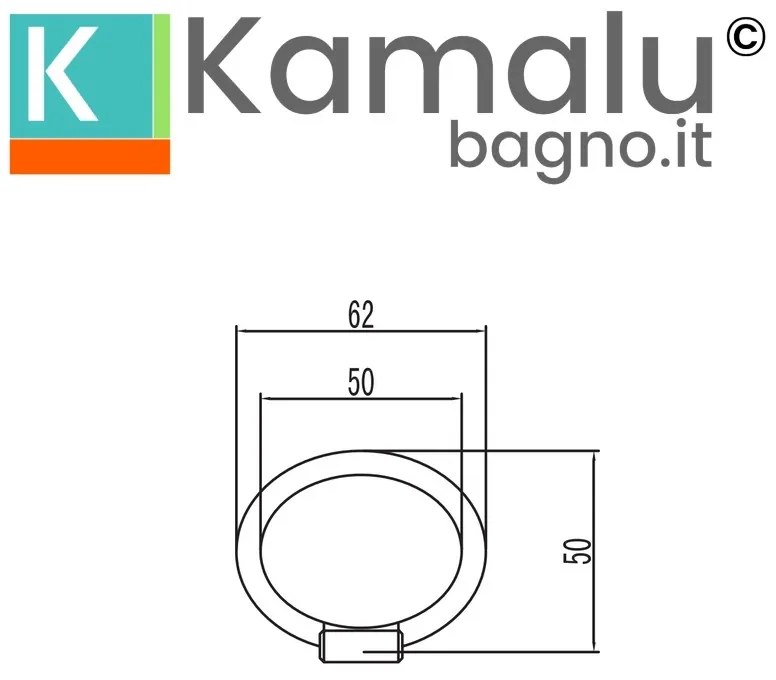 Kamalu - Presa acqua a parete ovale per flessibile doccia | Orian-P