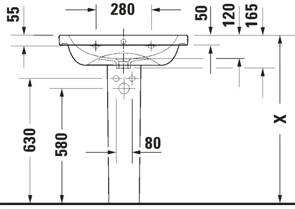 Duravit 23996500002 - Lavabo sospeso D-CODE 65x48 cm ceramica/bianco lucido