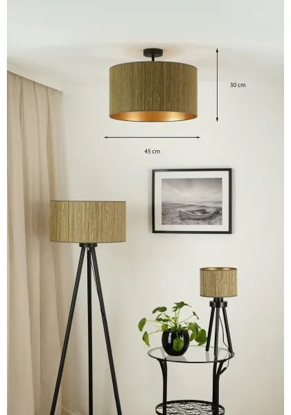 Brilagi - Lampadario a plafone BOSTON ROLLER 1xE27/15W/230V diametro 45 cm marrone/oro