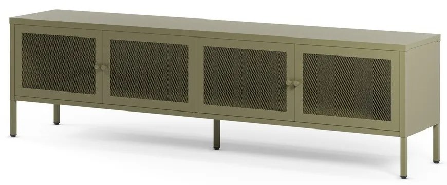Mobile TV verde in metallo 160x50x35 cm Fayna – Marckeric