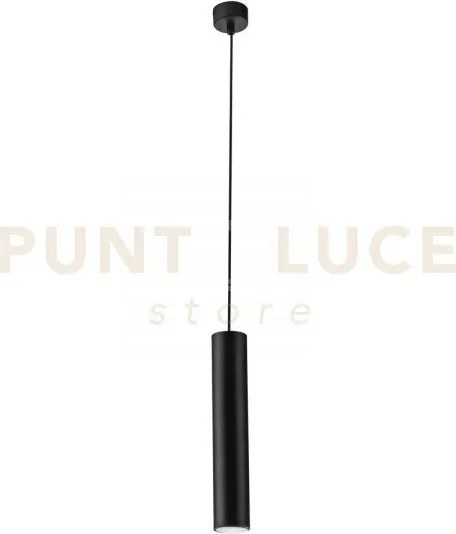 Lampadario a sospensione fluke tonda nera 1 luce attacco gu10 5,5x5...