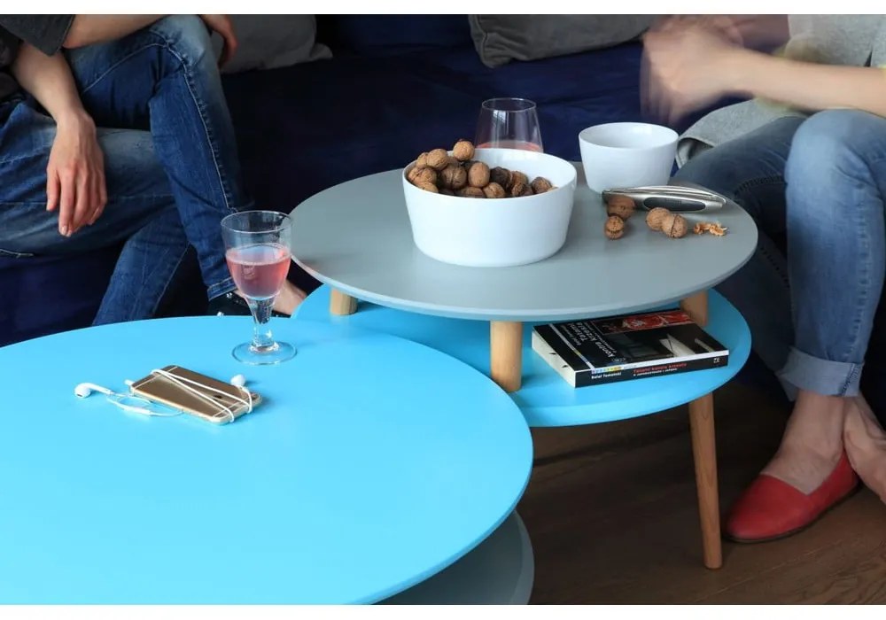 Tavolino grigio chiaro UFO, ⌀ 57 cm - Ragaba