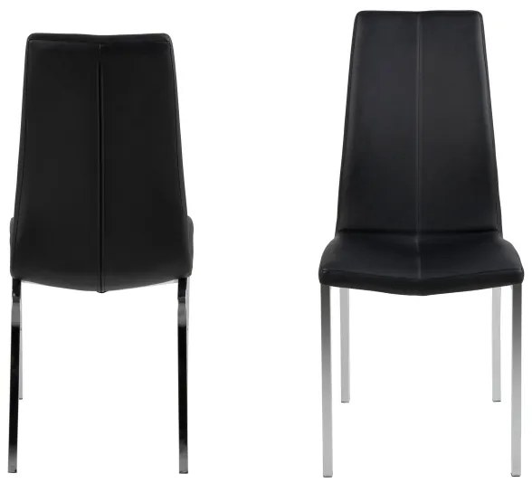 Sedia da pranzo AMAL 1 pz nero/cromo opaco