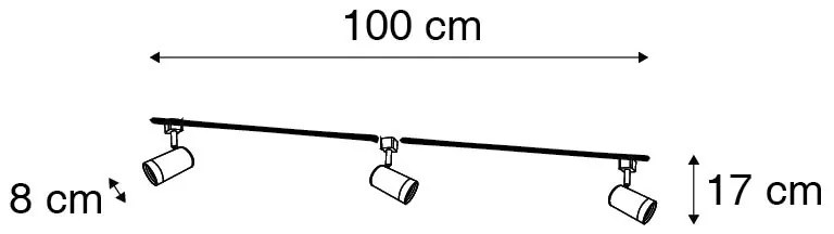 Sistema di illuminazione a binario Smart bianco monofase a 3 luci con Wifi GU10 - Iconic Jeana