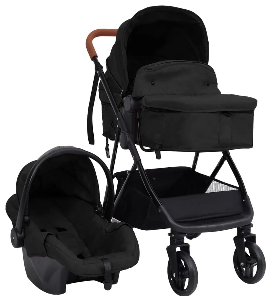 Passeggino 3 İn 1 Antracite E Nero İn Acciaio /