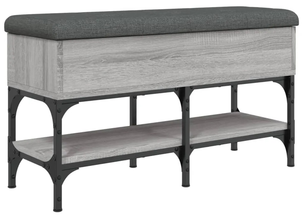 Panca porta scarpe grigio sonoma 82x32x45 cm legno multistrato