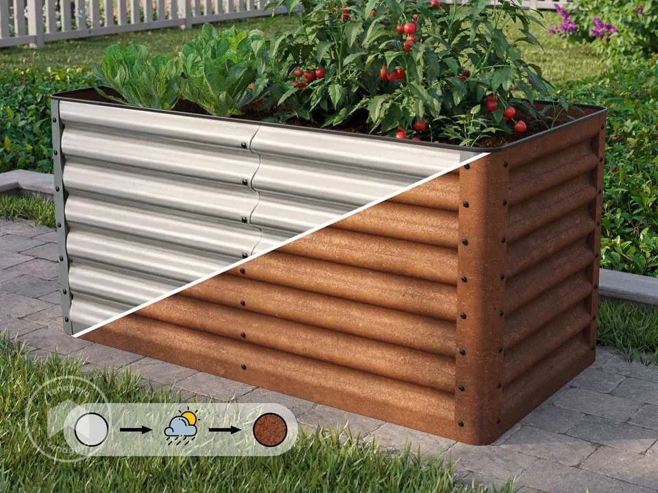 PRIMEYARD 150 x 60 x 35 cm Orto rialzato, acciaio corten, look ruggine - (GFPV00966)
