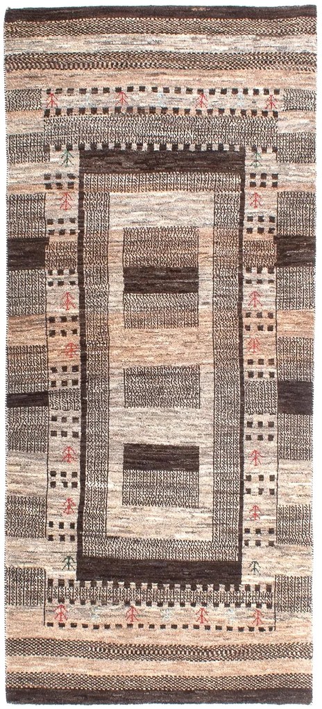 Gabbeh Tappeto 80 x 200 Grigio (Iran) Annodato A Mano