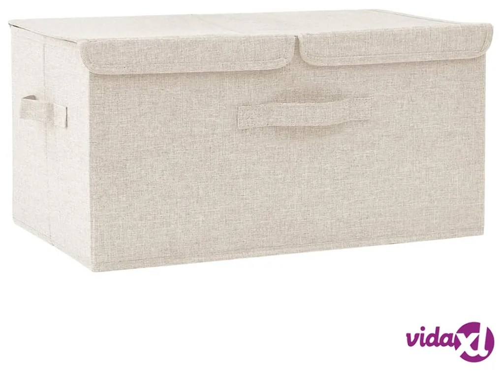 vidaXL Scatola Portaoggetti in Tessuto 50x30x25 cm Crema