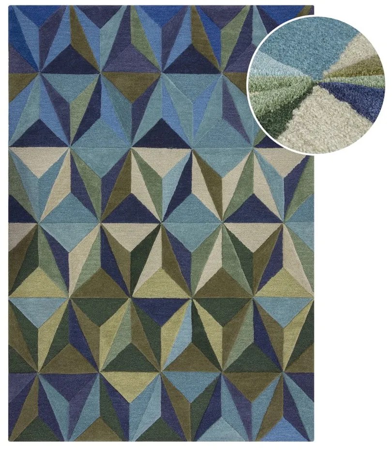 Tappeto in lana blu 160x230 cm Reverie - Flair Rugs