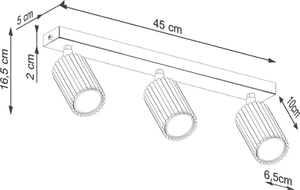 Lampada da soffitto KARBON 3L in Alluminio 3xGU10