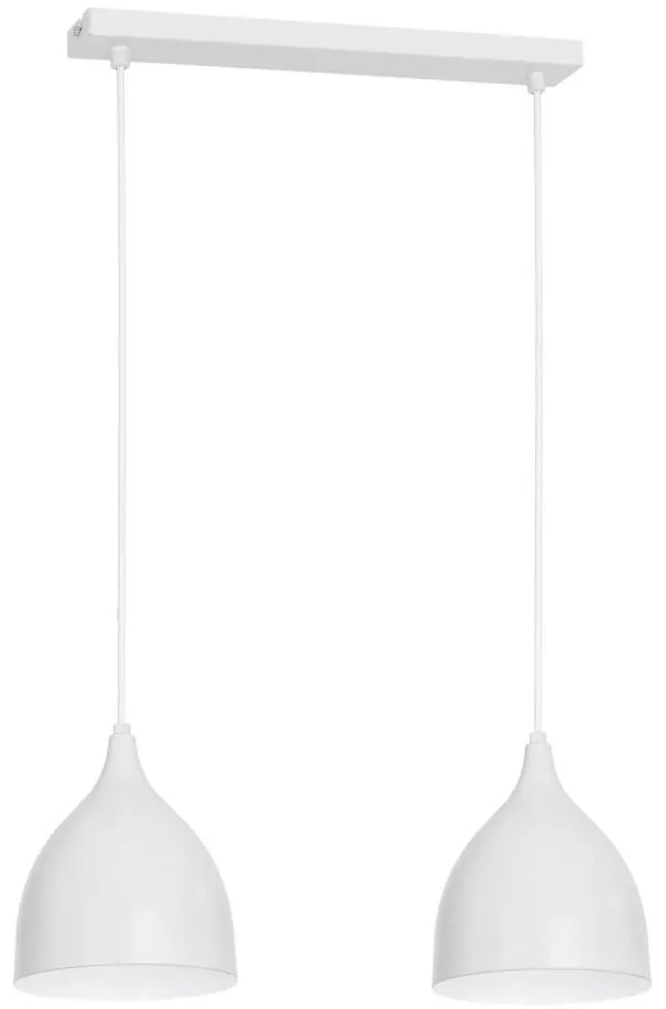 Lampadario a sospensione con filo NOAK 2xE27/15W/230V bianco