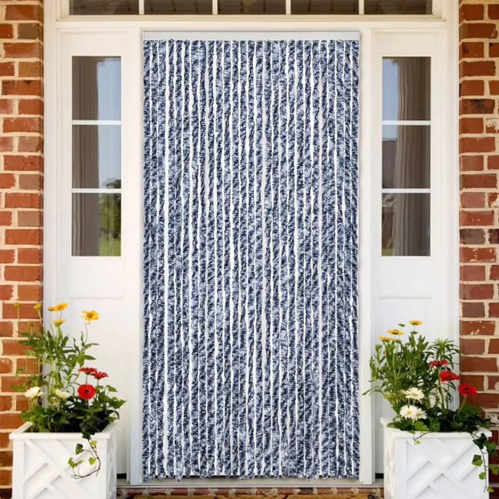 Tenda Antimosche Blu E Bianca 100x200 Cm İn Ciniglia /