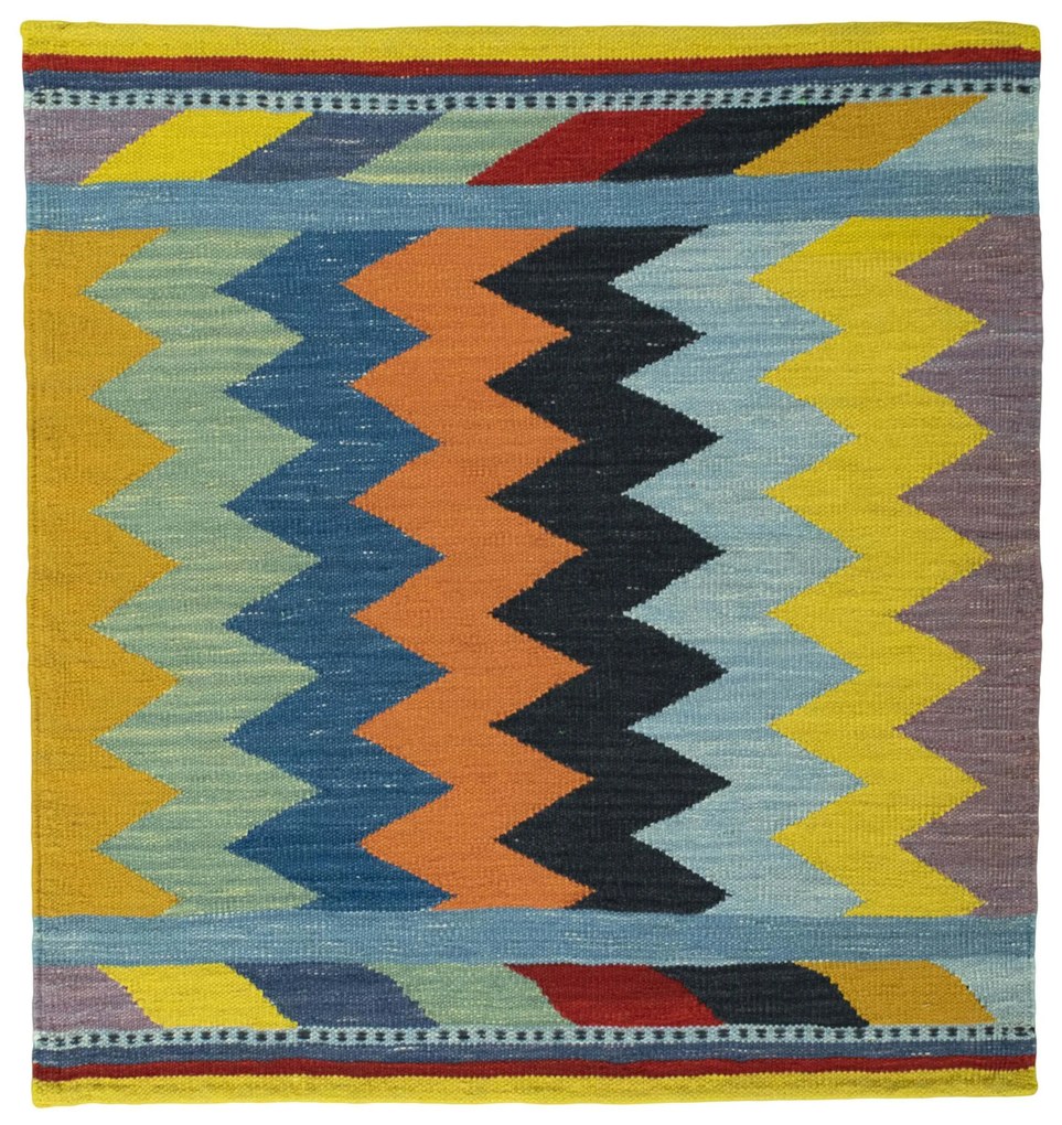 Kilim Tappeto 100x100 (Iran) Tessuto A Mano