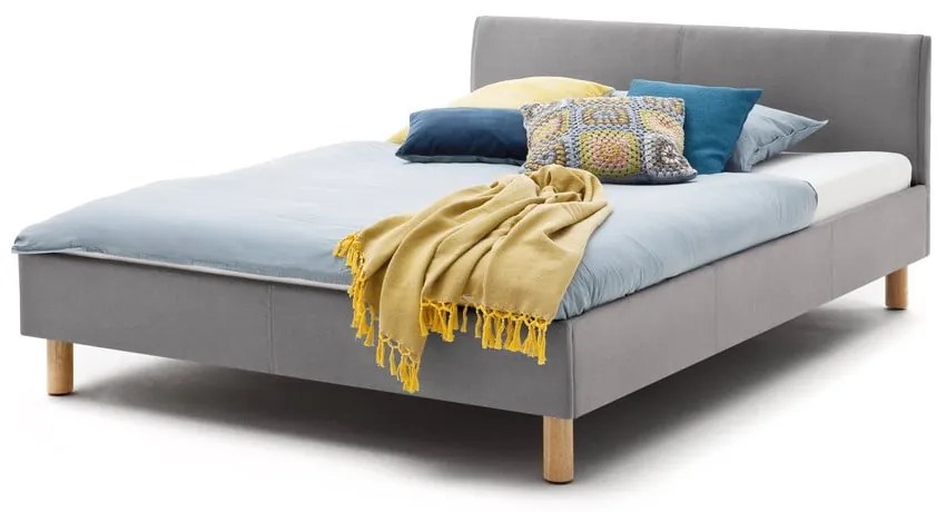 Letto singolo imbottito grigio chiaro rete non inclusa 120x200 cm Lena – Meise Möbel