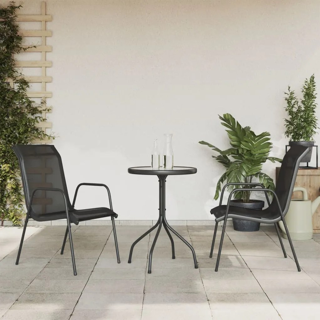 Set Da Pranzo Da Giardino 3 Pz İn Acciaio Nerooutdoor /