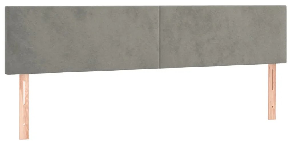 Testiera a led grigio chiaro 180x5x78/88 cm in velluto