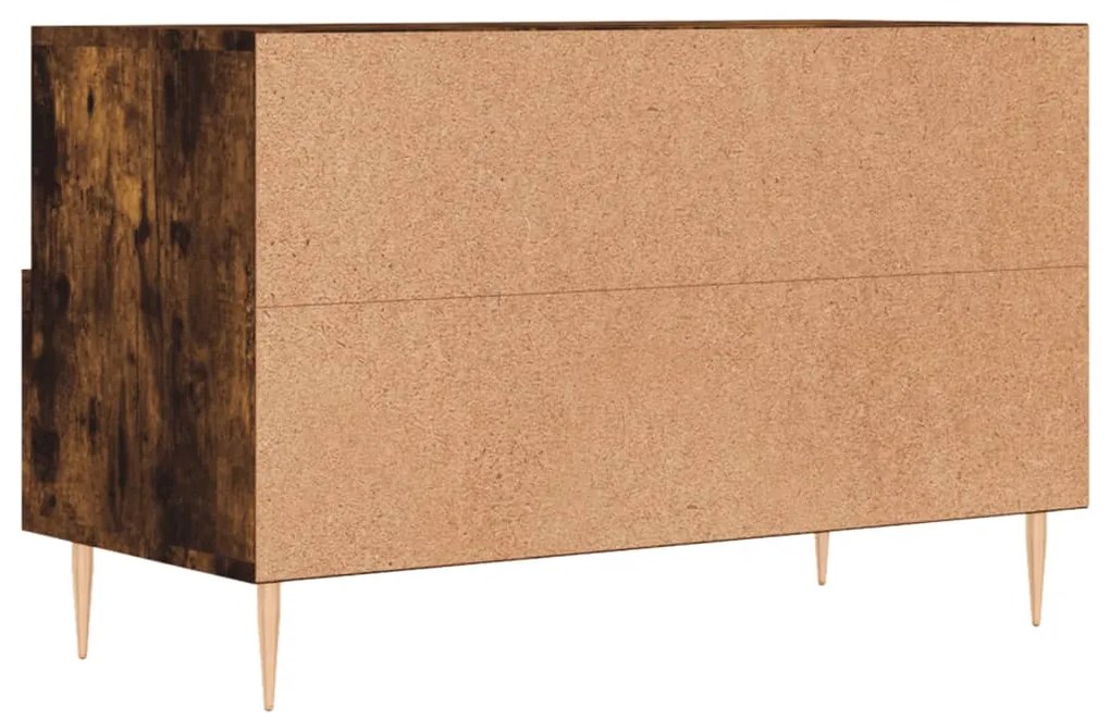 Mobile Porta TV Rovere Fumo 80x36x50 cm in Legno Multistrato