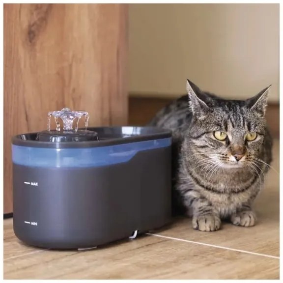 Fontana d'acqua smart per animali domestici 2,6 l/5V grigio Wi-Fi