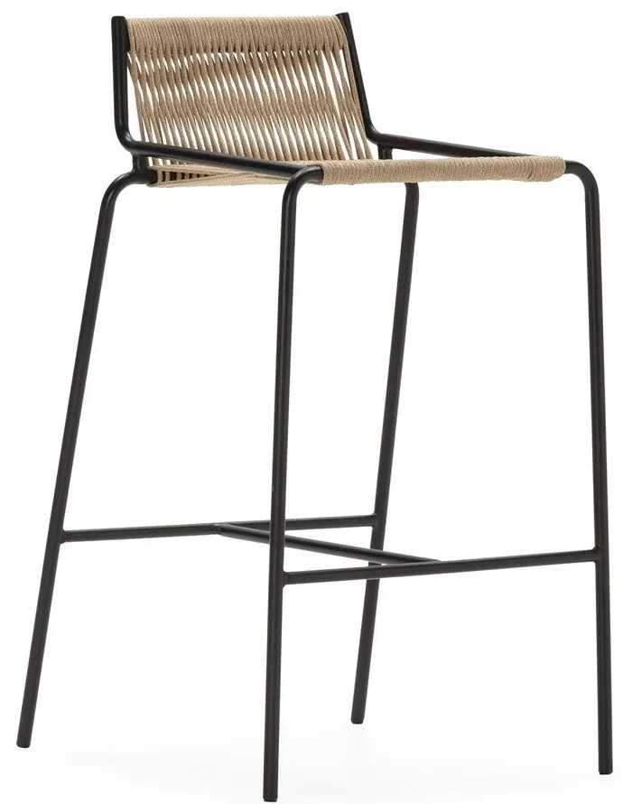 Sgabello da bar beige in metallo (altezza della seduta 65 cm) Emily – Marckeric