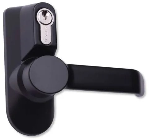 Comando Esterno per Maniglione Antipanico in Alluminio Nero con Cilindro Nichelato