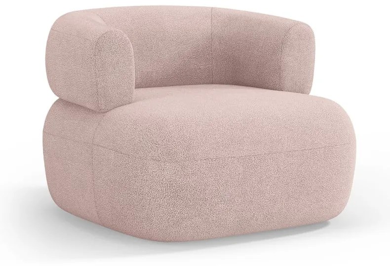 Poltrona rosa chiaro in tessuto bouclé Jenny - Micadoni Home