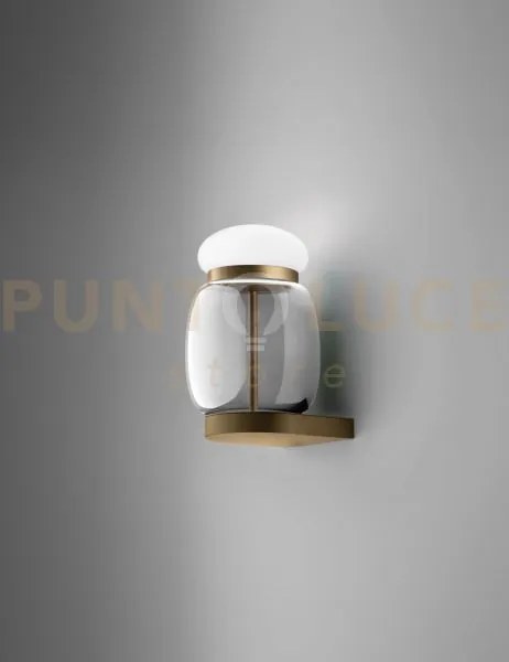 Faro applique a parete s cristallo bianco montatura ottone vernicia...