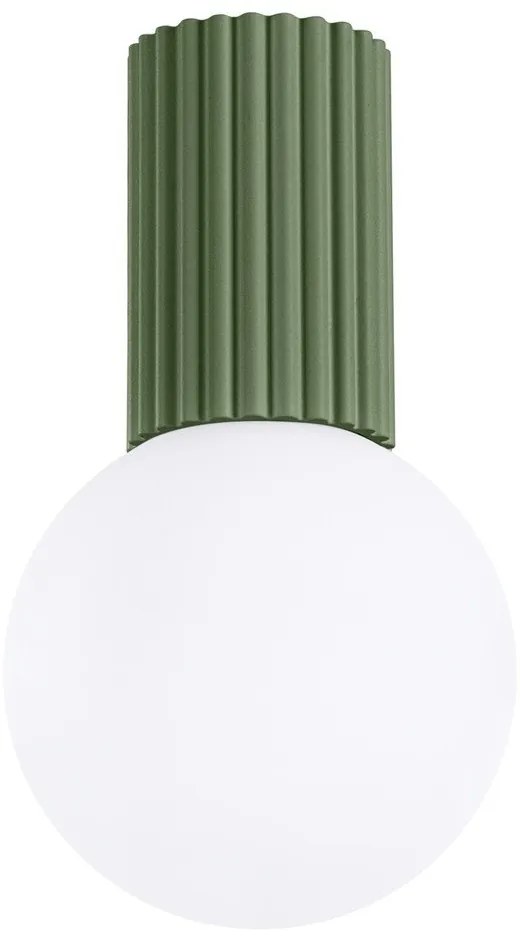 Plafoniera verde con paralume in vetro ø 12 cm Orbital – Sollux