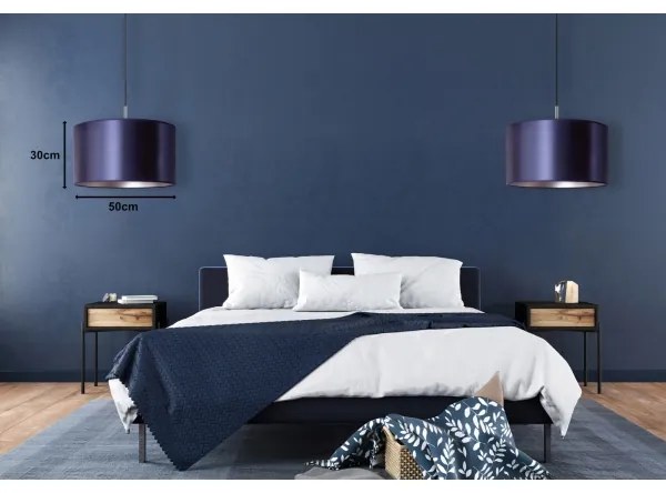 Duolla - Lampadario a sospensione con filo CANNES 1xE27/15W/230V diametro 50 cm blu/argento