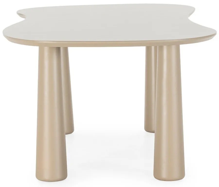 Tavolino da salotto beige con piano in pino massiccio 110x220 cm Nahia – MOME