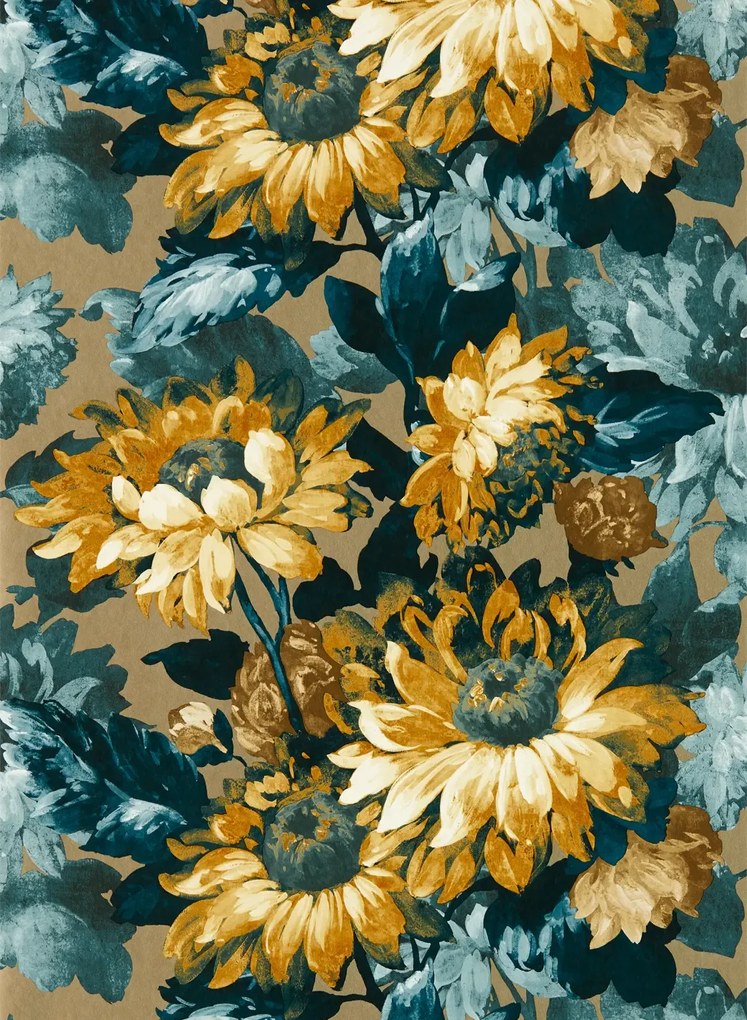 Clarke & Clarke Carta da parati Sunforest - Gilver/ Denim