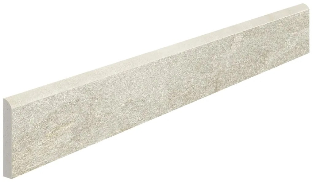 Piastrella battiscopa Kavala in gres porcellanato bianco perla opaco L 61.5 x H 8 cm x Sp 8.5 mm confezione da 7.2 ml