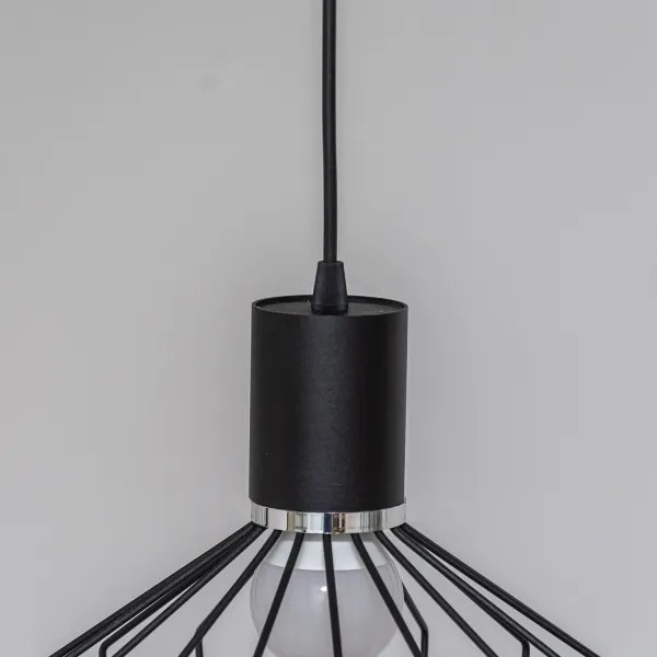 Lampadario sospeso con cavo SOLANO 1xE27/15W/230V nero/cromo lucido