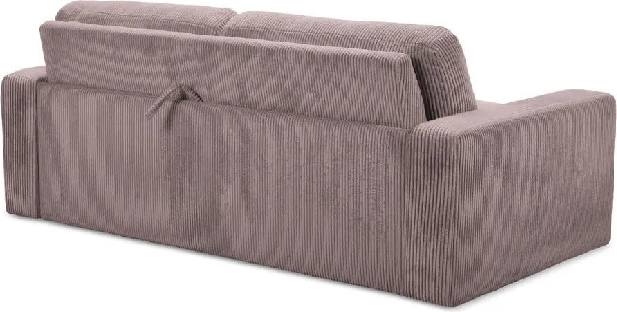 Divano rosa polveroso allungabile con rivestimento in velluto a coste 195 cm Nona – Makamii