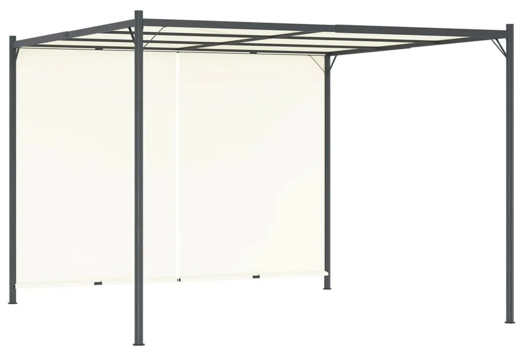 Pergola Con Tetto Regolabile Bianco Crema 3x3 M İn Acciaio /