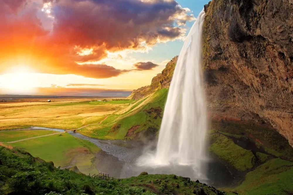 Quadro su tela – Cascata meravigliosa in Islanda