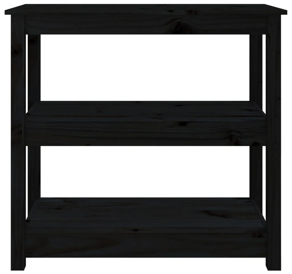 Tavolo consolle nero 80x40x74 cm in legno massello di pino