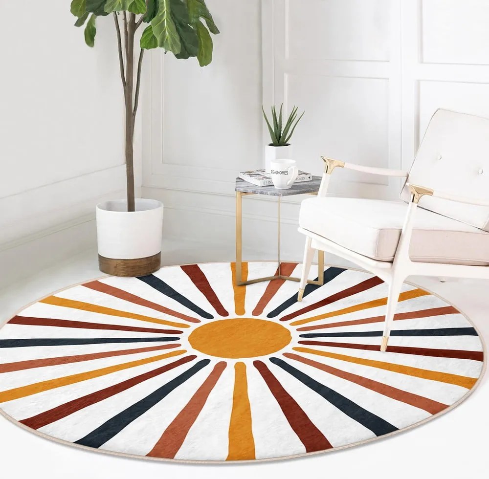 Tappeto rotondo lavabile adatto ai robot aspirapolvere ø 120 cm Comfort - Mila Home