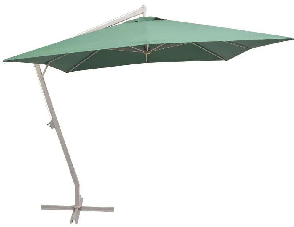 Ombrellone Pensile 300x300 Cm Verde Palo İn Alluminio /
