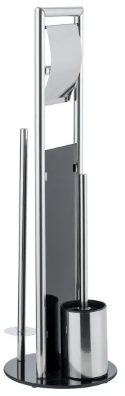 WENKO 24075800 - Set WC RAVINA 20x707 cm acciaio inossidabile/argento/nero