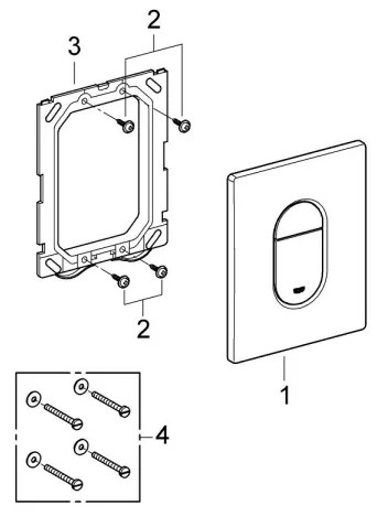 GROHE 38844000 - Pulsante di scarico ARENA COSMOPOLITAN 156 × 197 mm, finitura cromata