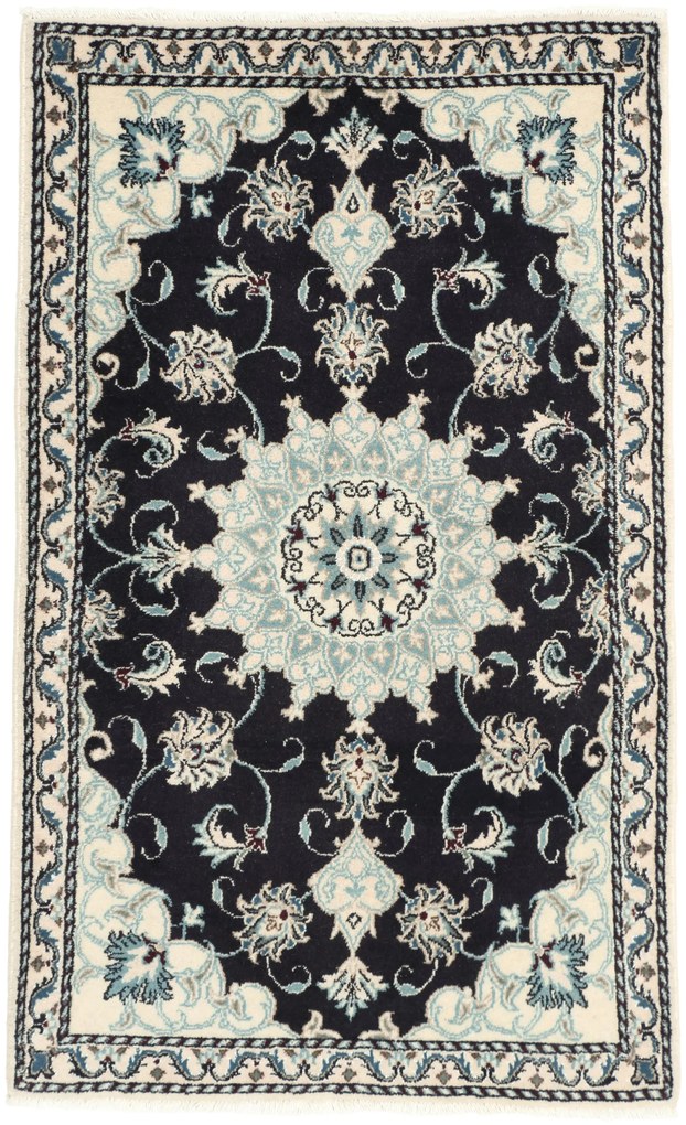Nain Tappeto persiano 90 x 150 Blu (Iran) Annodato A Mano
